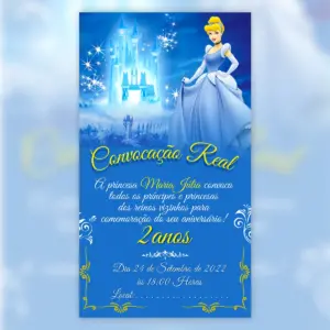 Convite Digital Cinderela Aniversario Infantil 5