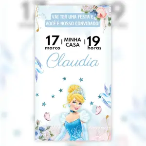 Convite Digital Cinderela Floral Aniversário Princesa 17 Convite Digital Cinderela Floral Aniversario Princesa 5