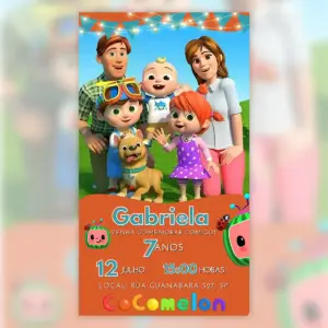 Convite Digital Cocomelon Aniversário Infantil 17 Convite Digital Cocomelon Aniversario Infantil 5