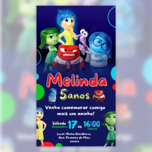 Convite Digital Divertidamente Inside Out Infantil 5