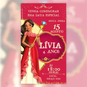 Convite Digital Elena De Avalor Aniversario Princesa 5