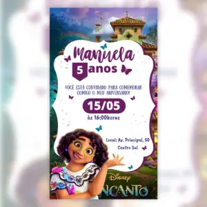 Convite Digital Encanto Aniversario Infantil Anelito 5