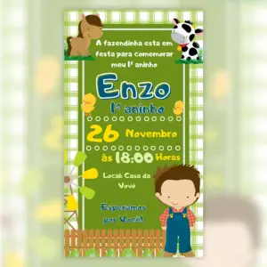 Convite Digital Fazendinha Aniversário Infantil 26 Convite Digital Fazendinha Aniversario Infantil 5