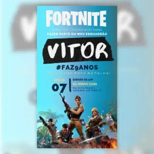 Convite Digital Fortnite Aniversario Infantil 5