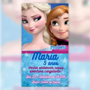Convite Digital Frozen Elsa Aniversario Infantil 5