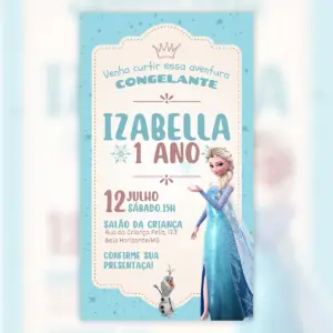 Convite Digital Frozen Elsa Festa Infantil 5
