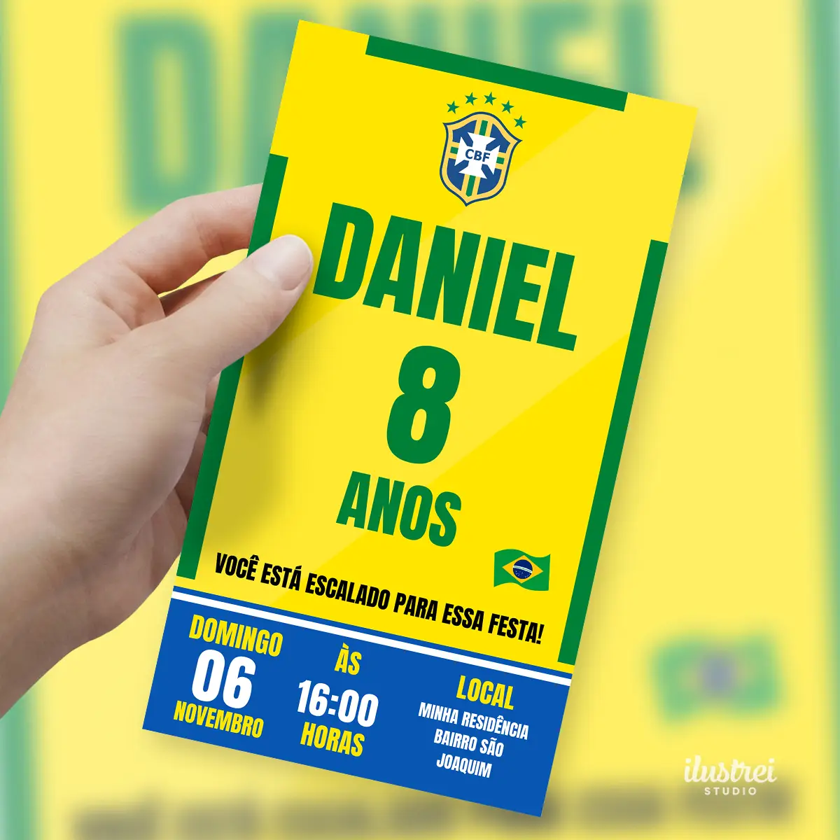 Convite Digital Futebol Brasil Aniversário Infantil 3 Convite Digital Futebol Brasil Aniversario Infantil 3