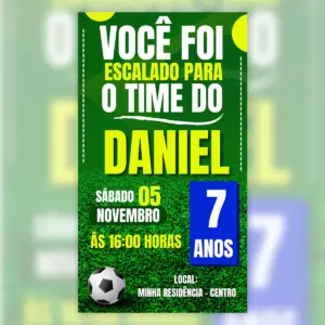 Convite Digital Futebol Seleção Aniversário 13 Convite Digital Futebol Selecao Aniversario 5
