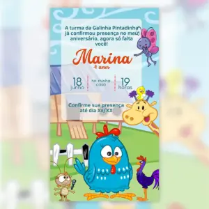 Convite Digital Galinha Pintadinha Menino 5