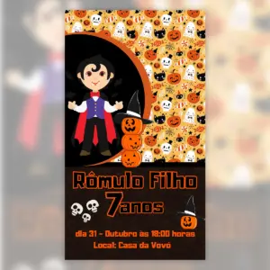 Convite Digital Halloween Aniversário Infantil 11 Convite Digital Halloween Aniversario Infantil 5