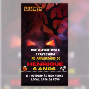 Convite Digital Halloween Festa Infantil 3d 5