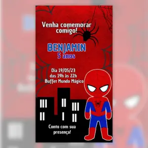 Convite Digital Homem Aranha Cute Aniversário Infantil 4 Convite Digital Homem Aranha Cute Aniversario Infantil 5
