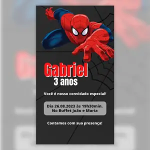 Convite Digital Homem Aranha Realista Aniversario 5