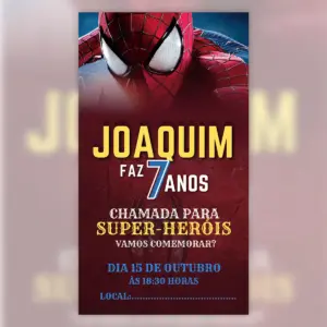 Convite Digital Homem Aranha Super Heroi Festa 5