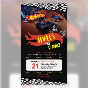 Convite Digital Hot Wheels Aniversario Infantil 5