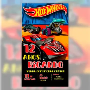 Convite Digital Hot Wheels Festa Infantil 5