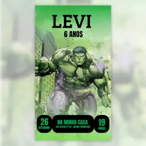 Convite Digital Hulk Aniversario Infantil 5