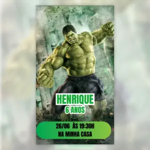 Convite Digital Hulk Aniversário Infantil Super-Herói 34 Convite Digital Hulk Aniversario Infantil Super Heroi 5