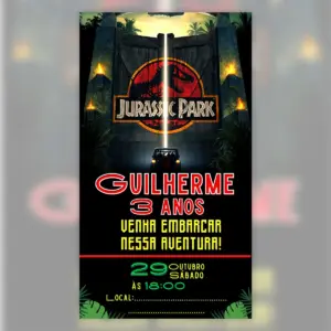 Convite Digital Jurassic Park Aniversario Infantil 5