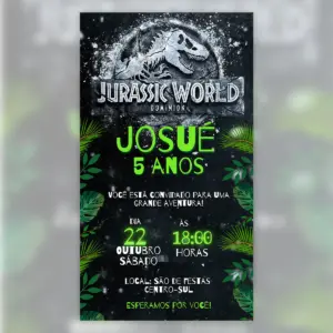 Convite Digital Jurassic Park Festa Infantil 5