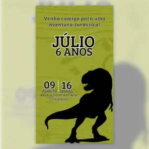 Convite Digital Jurassic Park Personalizado Festa Infantil 5