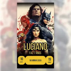 Convite Digital Liga da Justiça Aniversário Infantil 11 Convite Digital Liga Da Justica Aniversario Infantil 5
