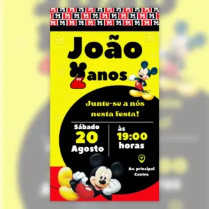 Convite Digital Mickey Aniversario Infantil 5