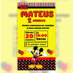 Convite Digital Mickey Aniversário Infantil Vetor 18 Convite Digital Mickey Aniversario Infantil Vetor 5