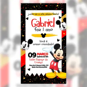 Convite Digital Mickey Festa Infantil 5