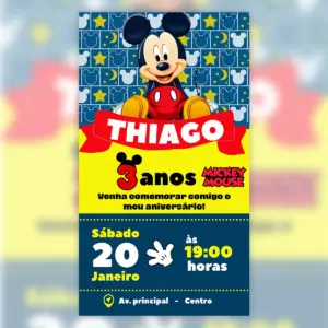Convite Digital Mickey Mouse Festa Infantil 5