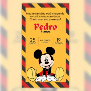 Convite Digital Mickey Mouse Festejando Sem Parar 5
