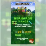 Convite Digital Minecraft Aniversario Infantil 5