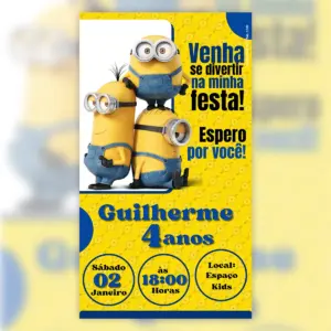 Convite Digital Minions Festa Infantil 5
