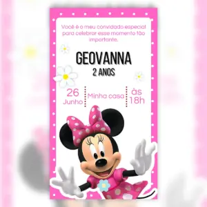 Convite Digital Minnie Aniversario Mickey Mouse 3d 5