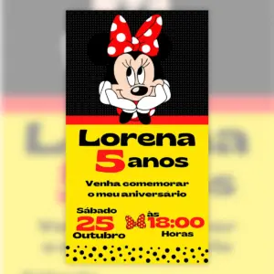 Convite Digital Minnie Aniversario Mickey Mouse 5
