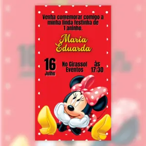 Convite Digital Minnie Mouse Festa Infantil 15 Convite Digital Minnie Mouse Festa Infantil 10
