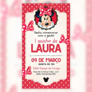Convite Digital Minnie Mouse Festa Infantil 20 Convite Digital Minnie Mouse Festa Infantil 5