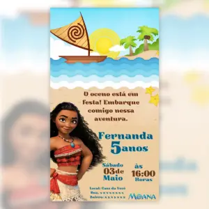Convite Digital Moana Aniversário Infantil 36 Convite Digital Moana Aniversario Infantil 10