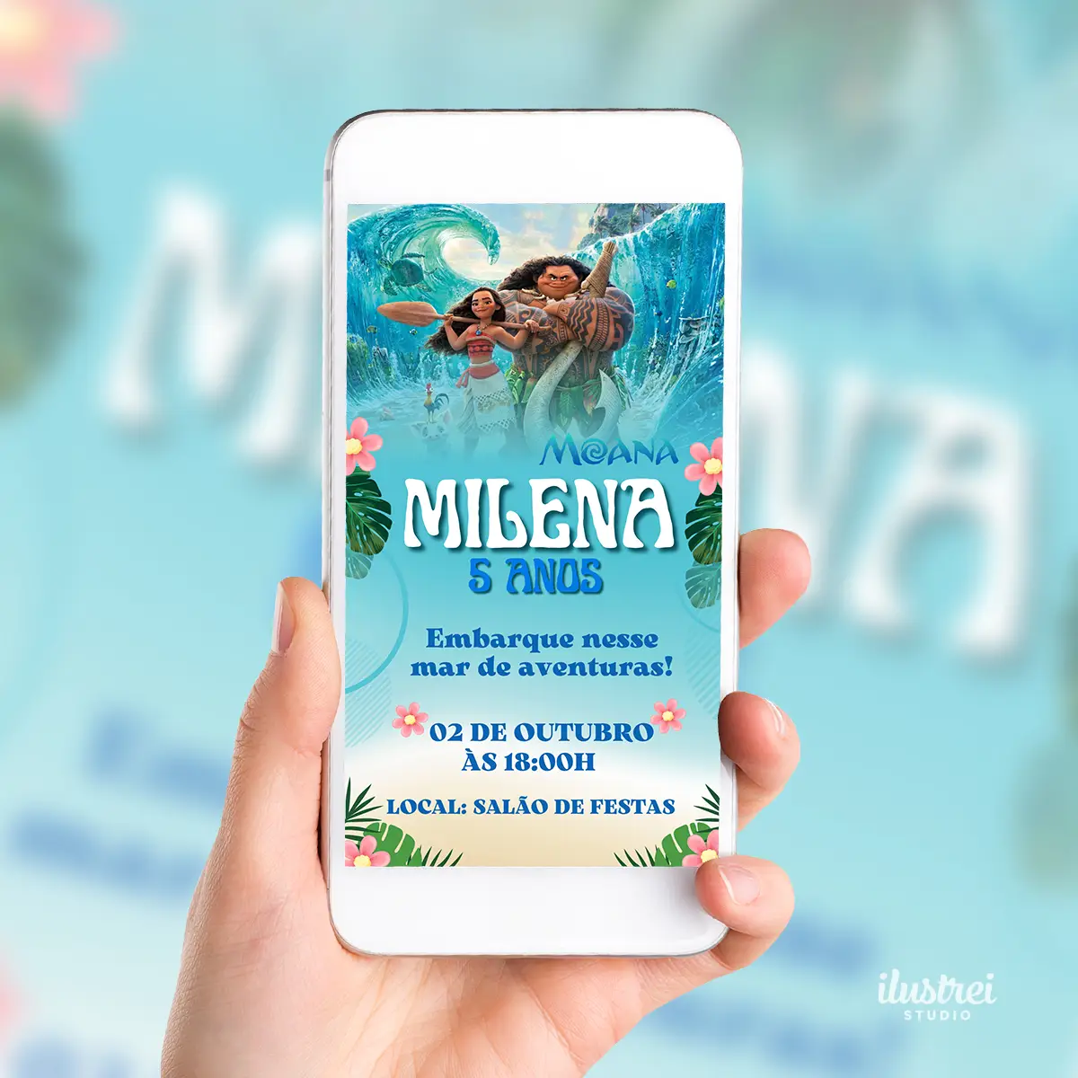 Convite Digital Moana Aniversario Infantil 3D 2 Convite Digital Moana Aniversario Infantil 3d 4