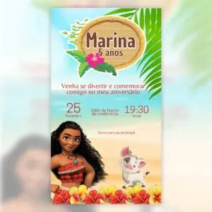 Convite Digital Moana Aniversário Infantil 20 Convite Digital Moana Aniversario Infantil 5