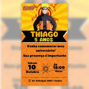 Convite Digital Naruto Aniversario Infantil 5