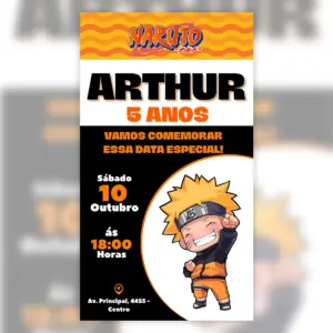 Convite Digital Naruto Festa Infantil 5