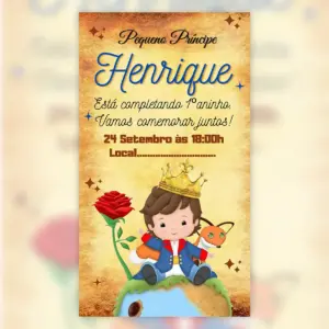 Convite Digital O Pequeno Principe Personalizado 5