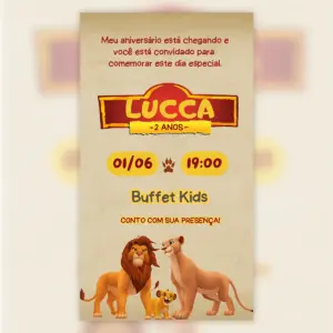 Convite Digital O Rei Leao Aniversario Safari Kids 5