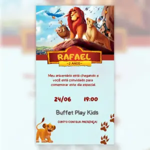 Convite Digital O Rei Leão Festa Infantil 6 Convite Digital O Rei Leao Festa Infantil 5