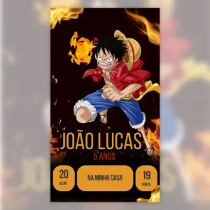Convite Digital One Piece Luffy Aniversario Infantil 5