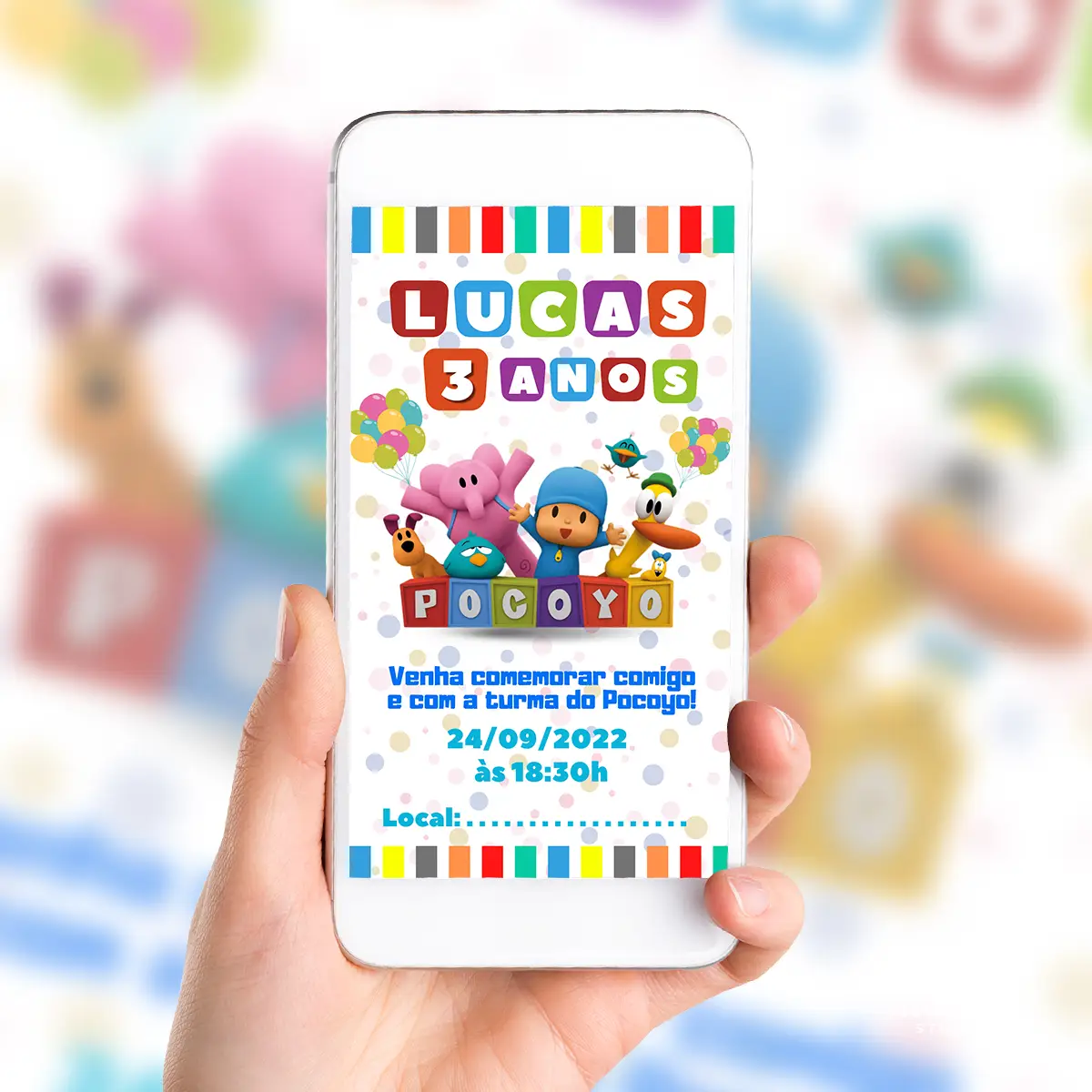 Convite Digital Pocoyo Colorido Aniversário Infantil 2 Convite Digital Pocoyo Colorido Aniversario Infantil 4