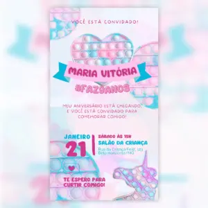 Convite Digital Pop It Aniversario Infantil 5