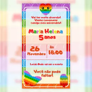 Convite Digital Pop It Festa Infantil 5