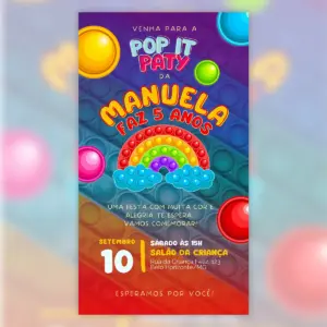 Convite Digital Pop It Patty Aniversario Infantil 5